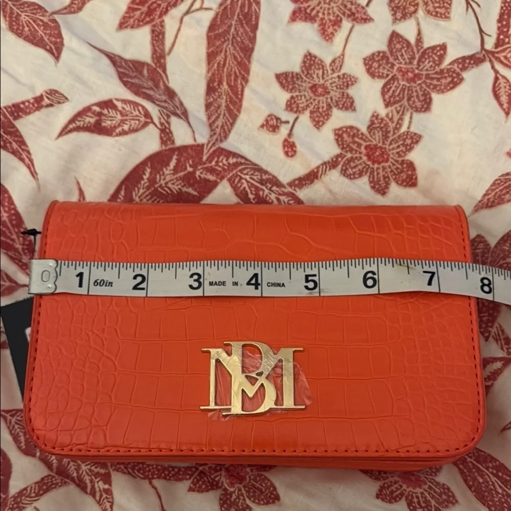 Badgley Mischka Orange Croc-Embossed Bag